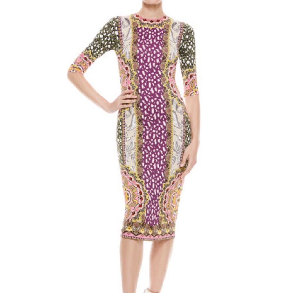NWT $350 Alice + Olivia Delora Fitted Midi Dress!